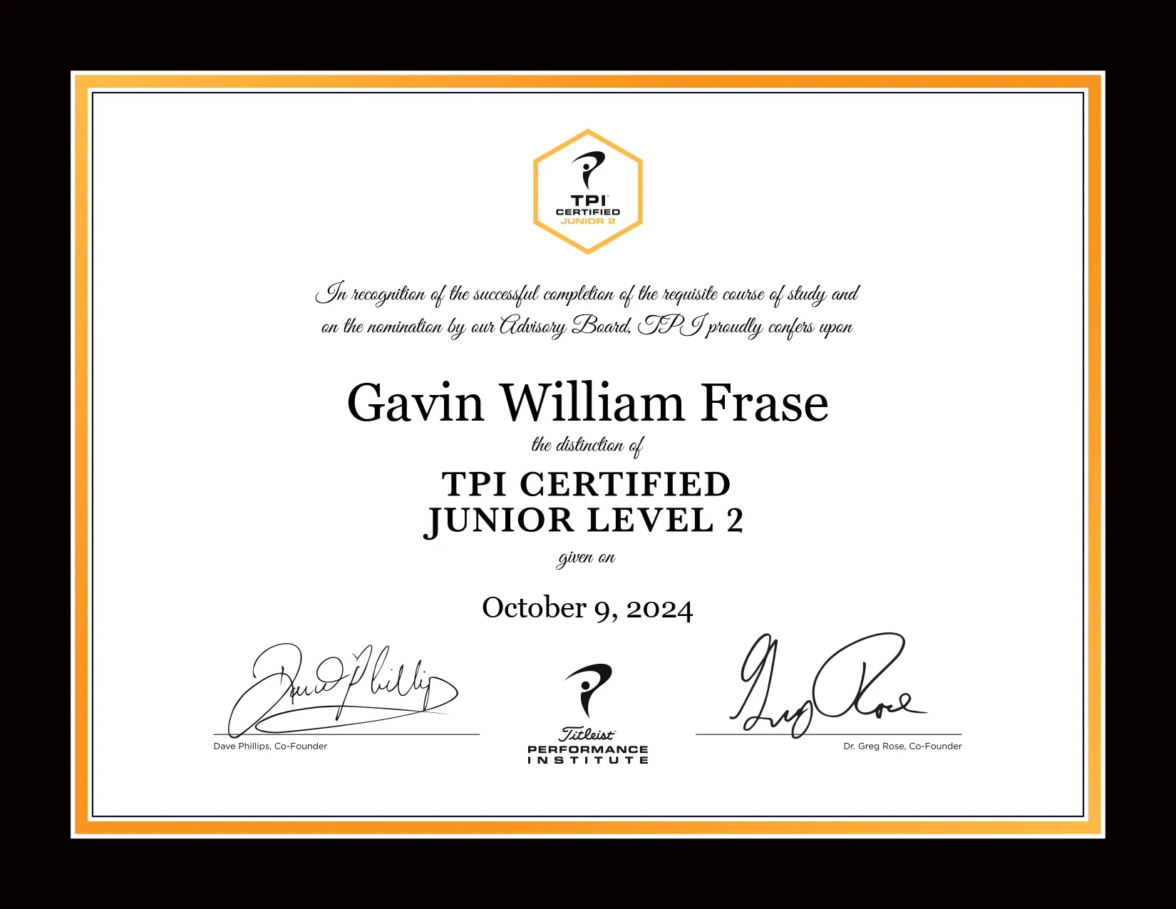 Gavin Frase Performance