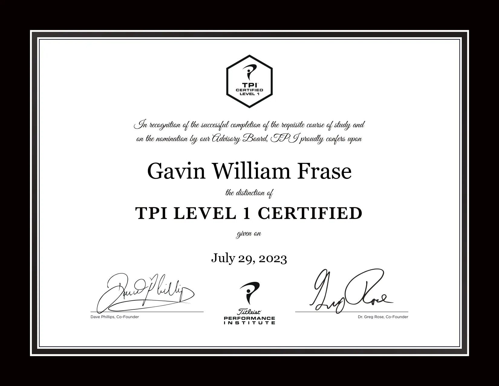 Gavin Frase Performance